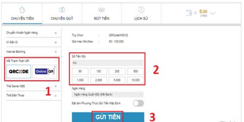 W88 Nạp tiền: Hướng dẫn gửi tiền dành cho hội viên mới 2 Người chơi cần chú ý hạn mức W88 nạp tiền tối thiểu và tối đa